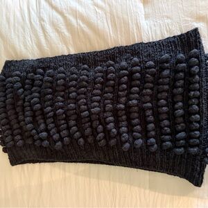 Eileen Fisher Black Textured Bobble Knit Scarf